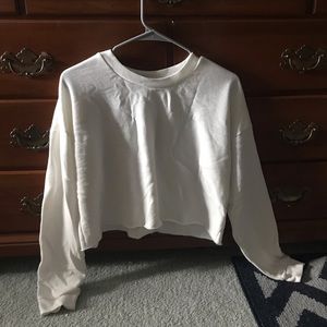 Cropped white sweater